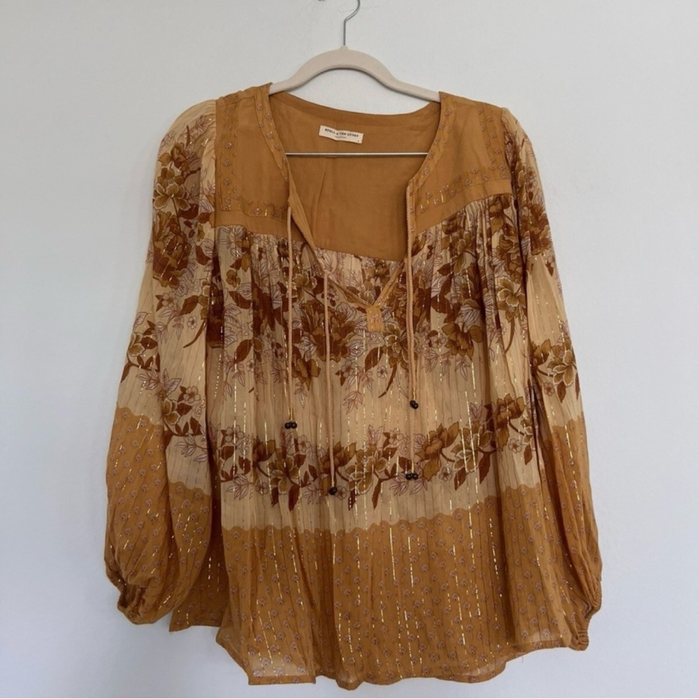 Spell Floral Blouse - Tan and Brown